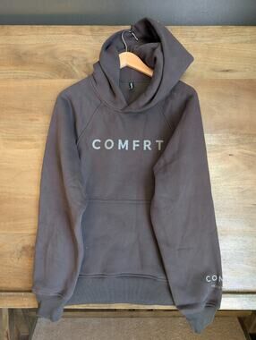 Comfrt Hoodie Men XS Dark Gray Fleece Lined Heavyweight Long Sleeve Pullover NWT